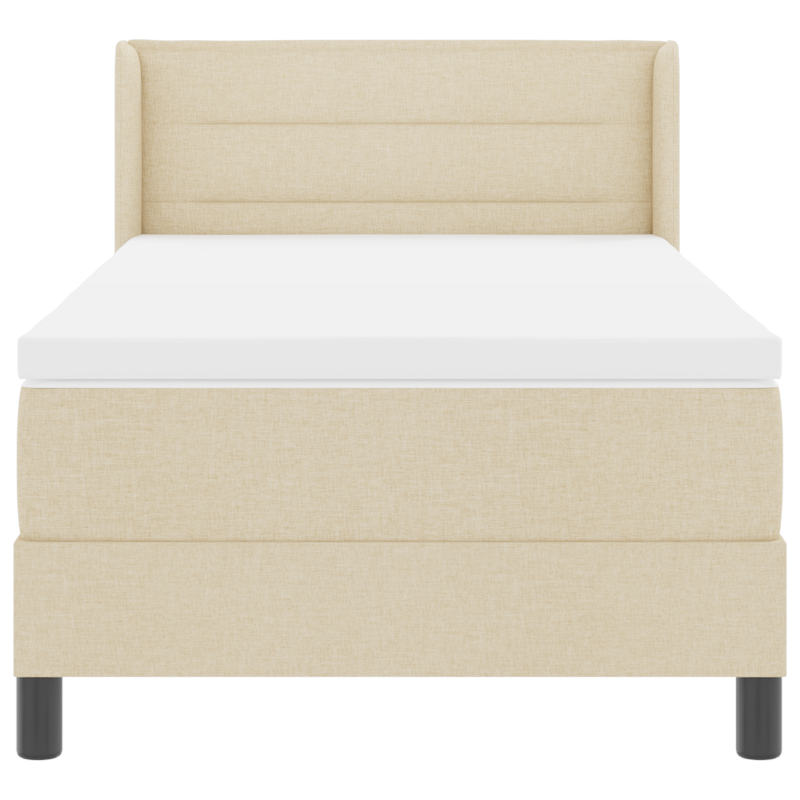 Boxspringbett mit Matratze Creme 90x190 cm Stoff