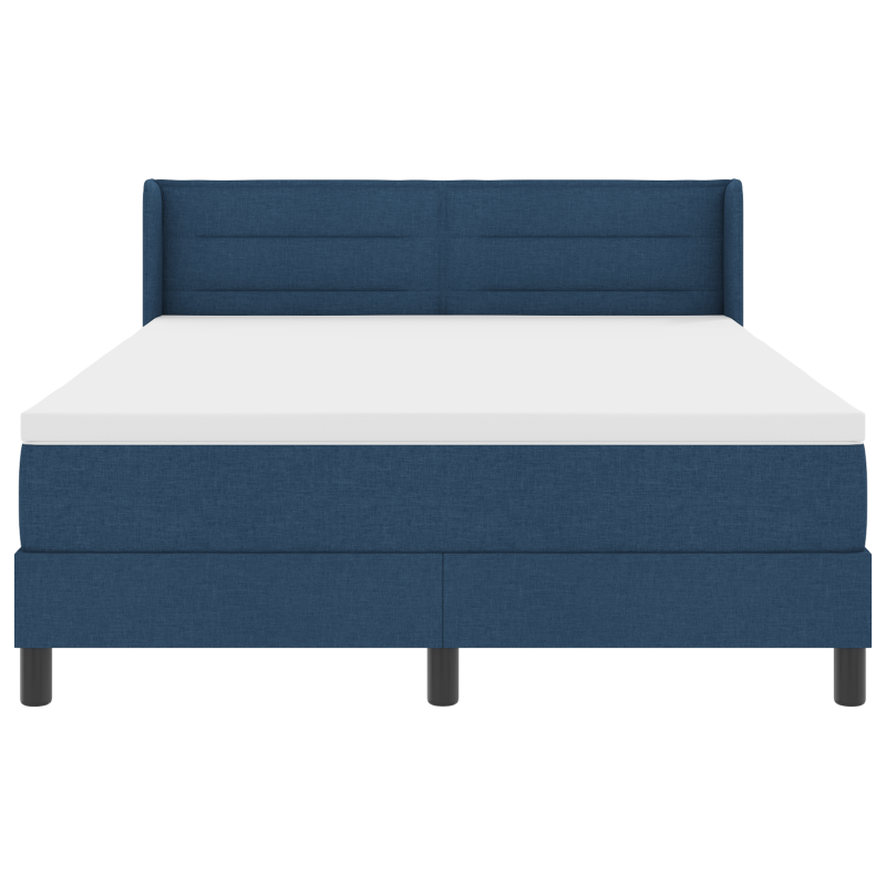 Boxspringbett mit Matratze Blau 140x190 cm Stoff