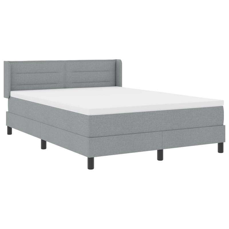 Boxspringbett mit Matratze Hellgrau 140x200 cm Stoff