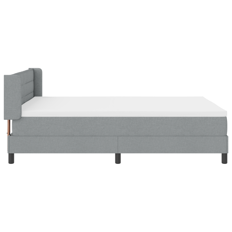 Boxspringbett mit Matratze Hellgrau 140x200 cm Stoff