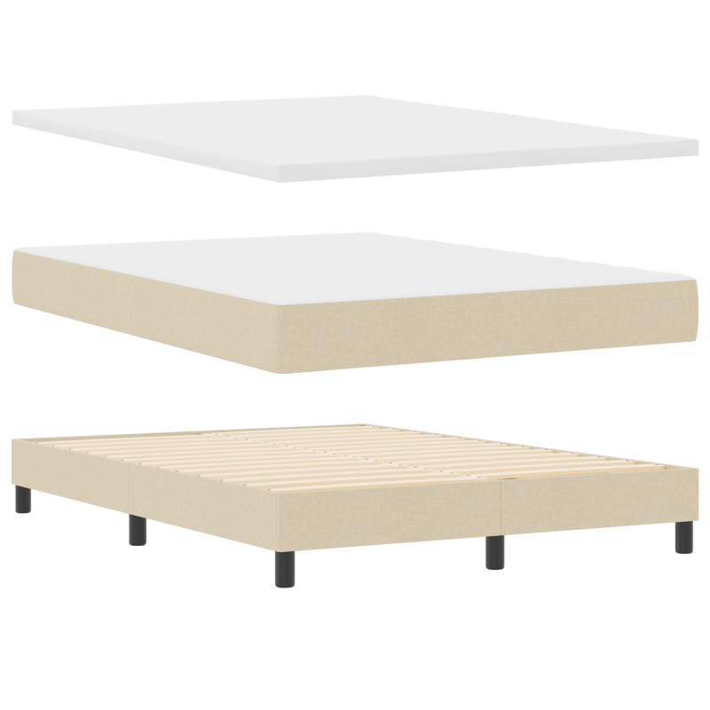 Boxspringbett mit Matratze Creme 140x200 cm Stoff