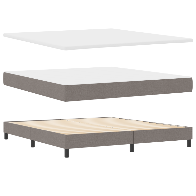 Boxspringbett mit Matratze Taupe 180x200 cm Stoff