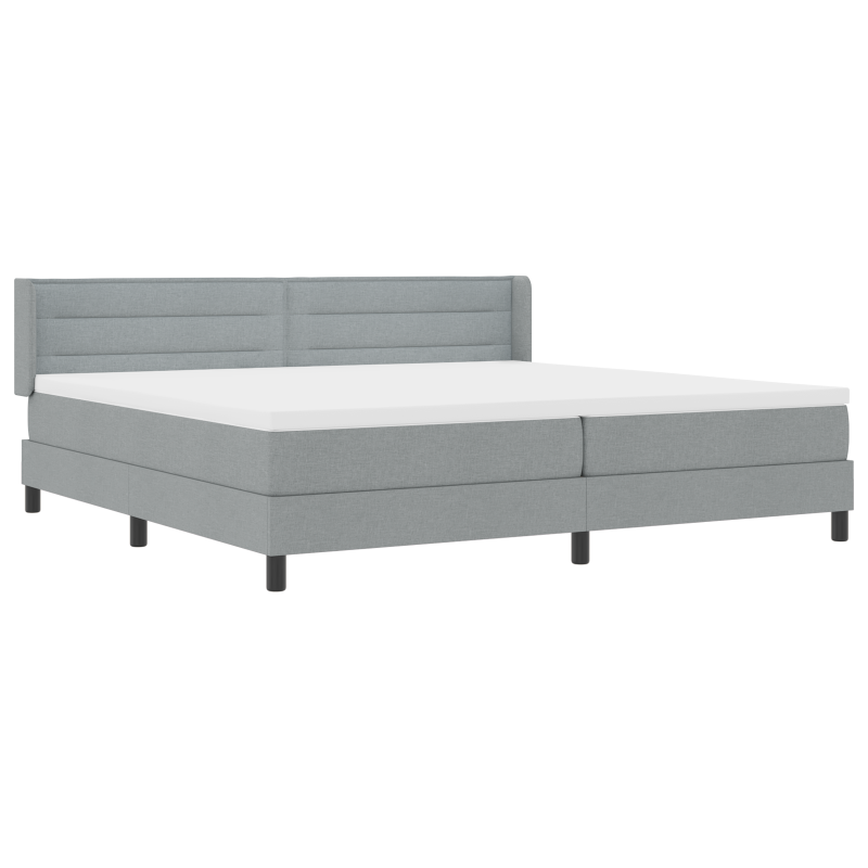 Boxspringbett mit Matratze Hellgrau 200x200 cm Stoff