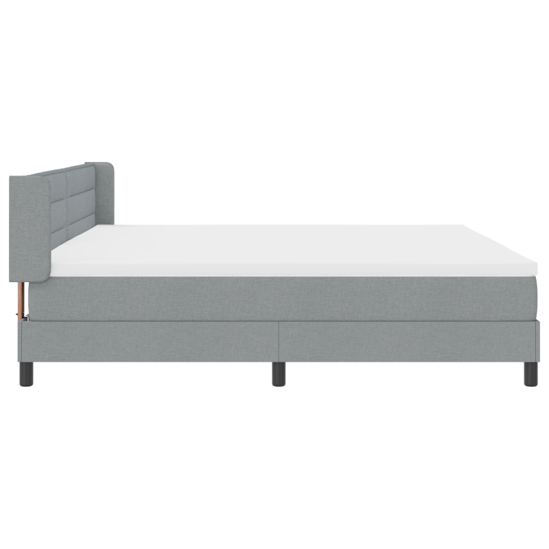 Boxspringbett mit Matratze Hellgrau 200x200 cm Stoff