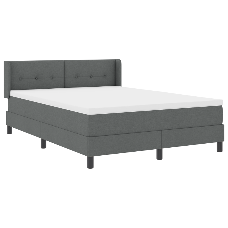 Boxspringbett mit Matratze Dunkelgrau 140x190 cm Stoff