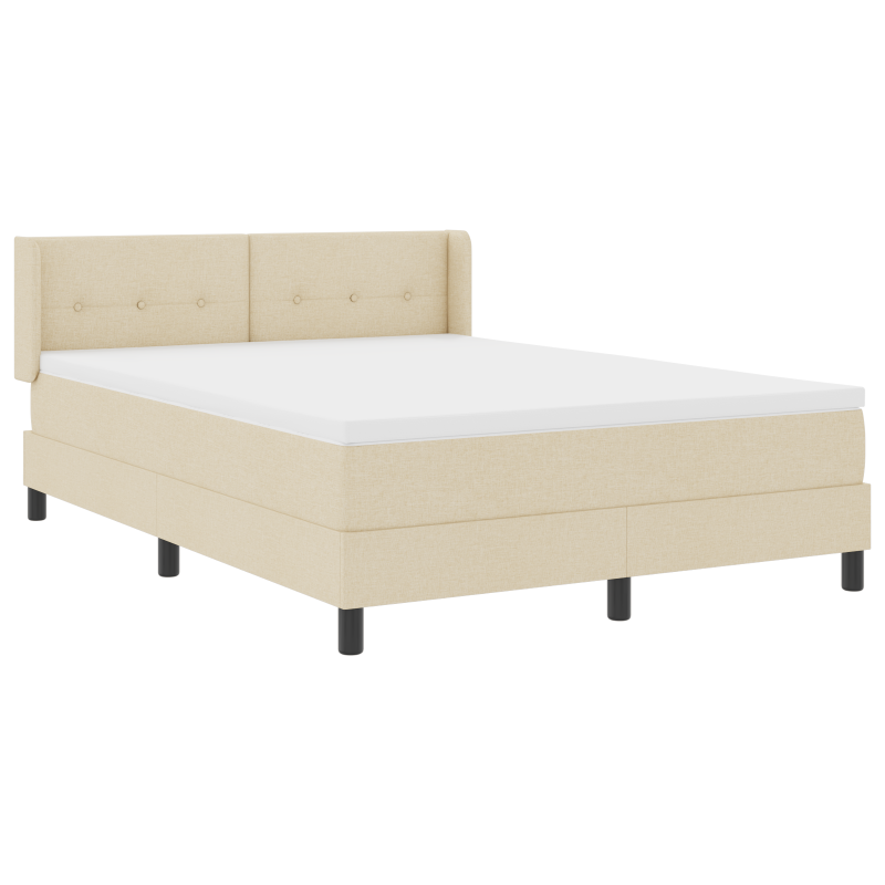 Boxspringbett mit Matratze Creme 140x190 cm Stoff