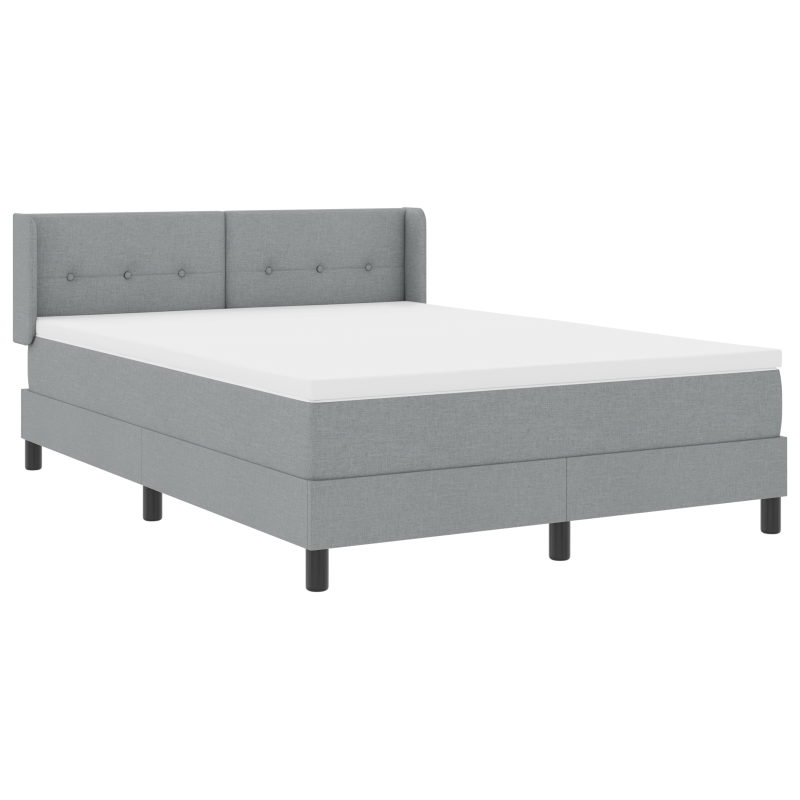 Boxspringbett mit Matratze Hellgrau 140x200 cm Stoff