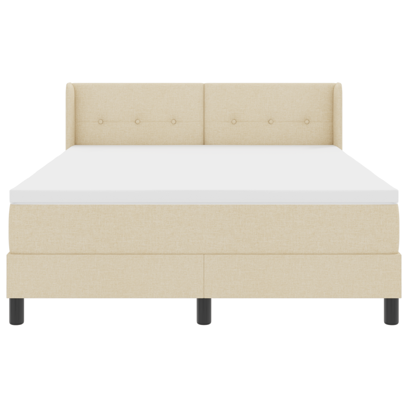 Boxspringbett mit Matratze Creme 160x200 cm Stoff