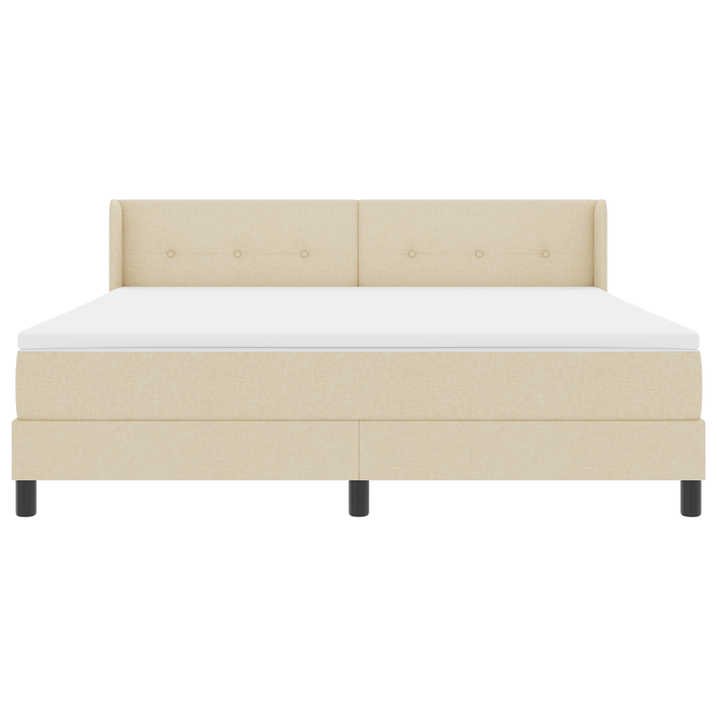 Boxspringbett mit Matratzencover Creme 180x200 cm Stoff