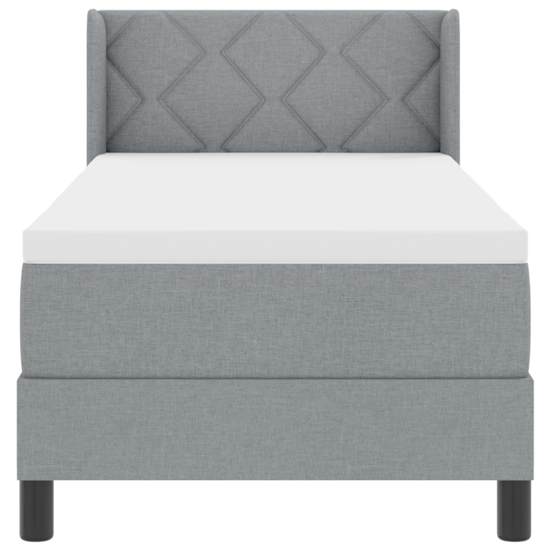 Boxspringbett mit Matratze hellgrau 80x200 cm Stoff