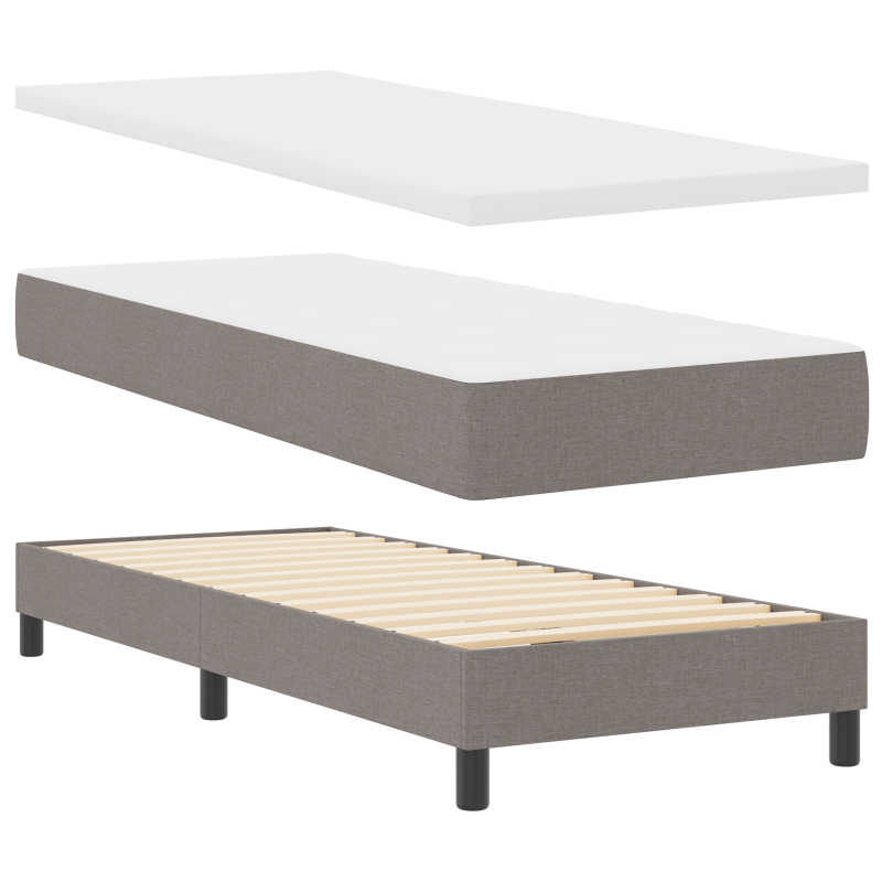 Boxspringbett mit Matratze Taupe 80x200 cm Stoff