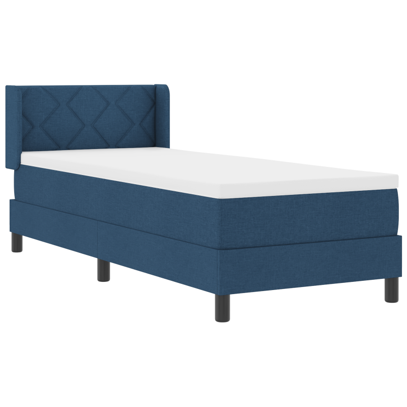 Boxspringbett mit Matratze Blau 80x200 cm Stoff