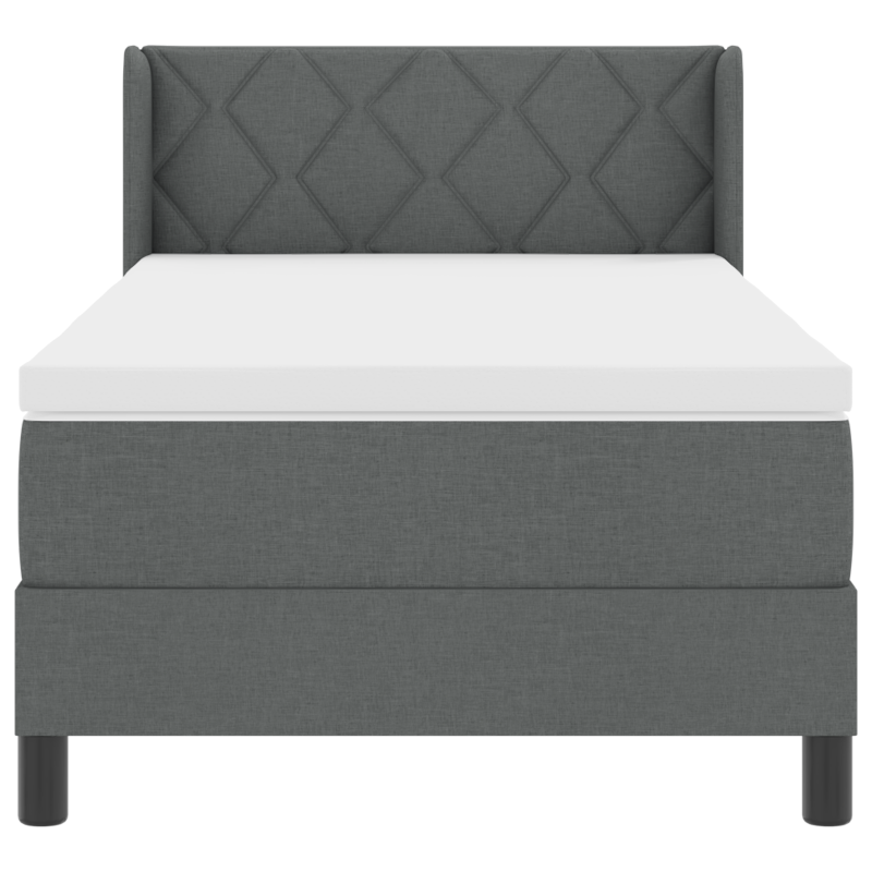 Boxspringbett mit Matratze Dunkelgrau 90x200 cm Stoff