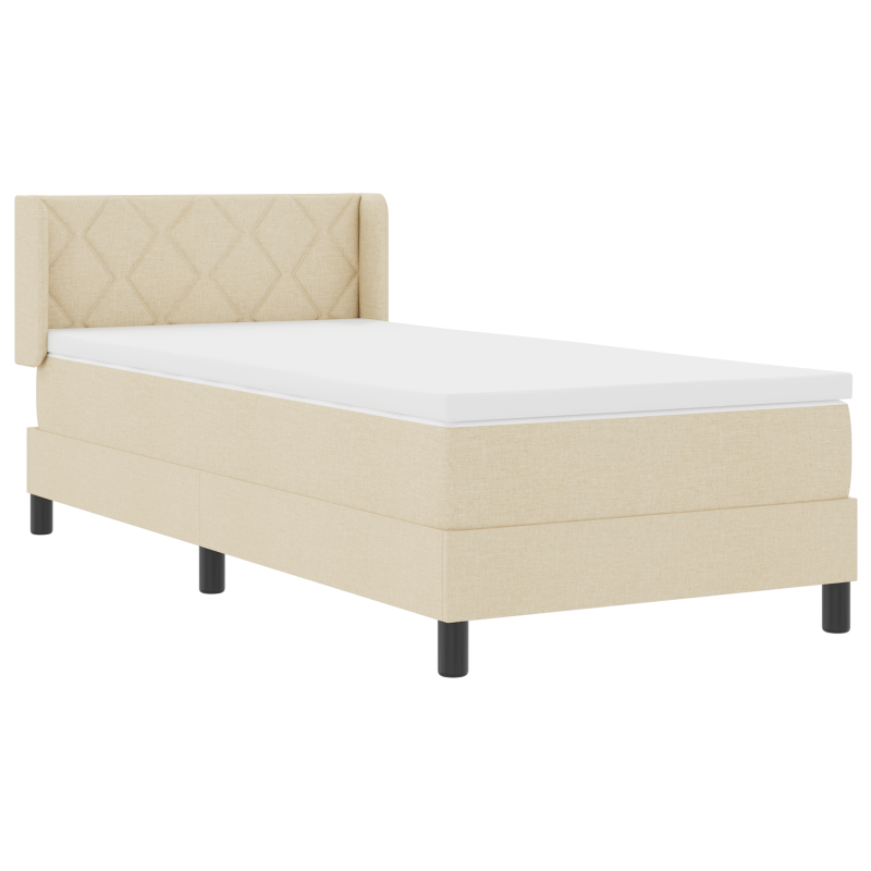 Boxspringbett mit Matratze Creme 90x200 cm Stoff