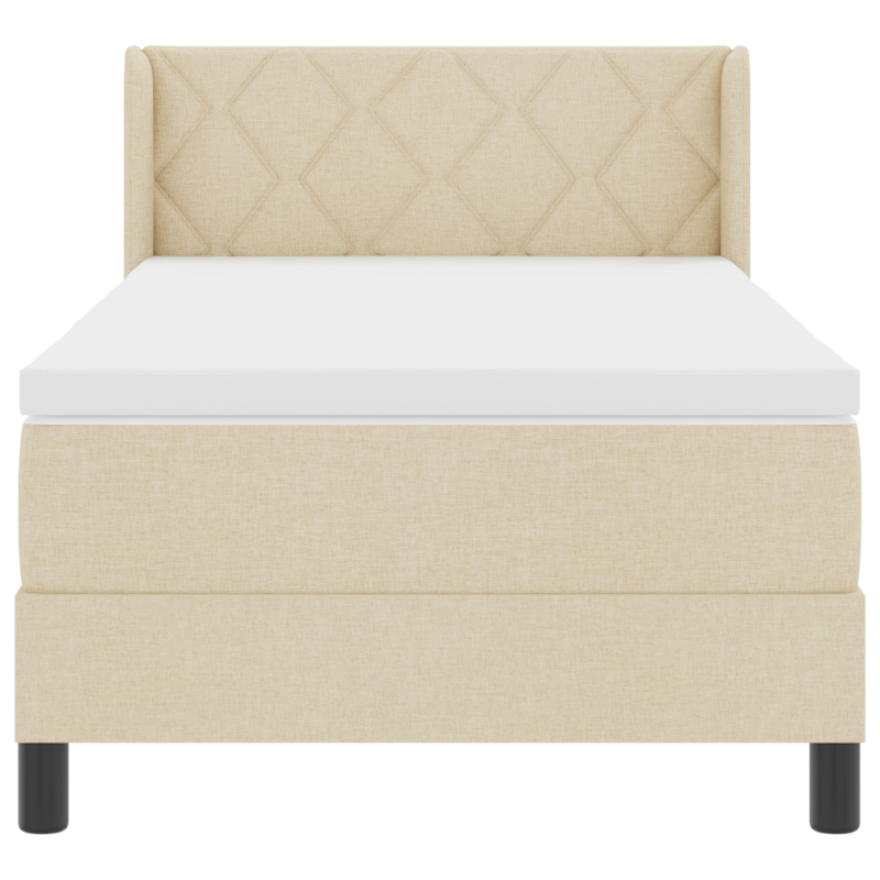 Boxspringbett mit Matratze Creme 90x200 cm Stoff