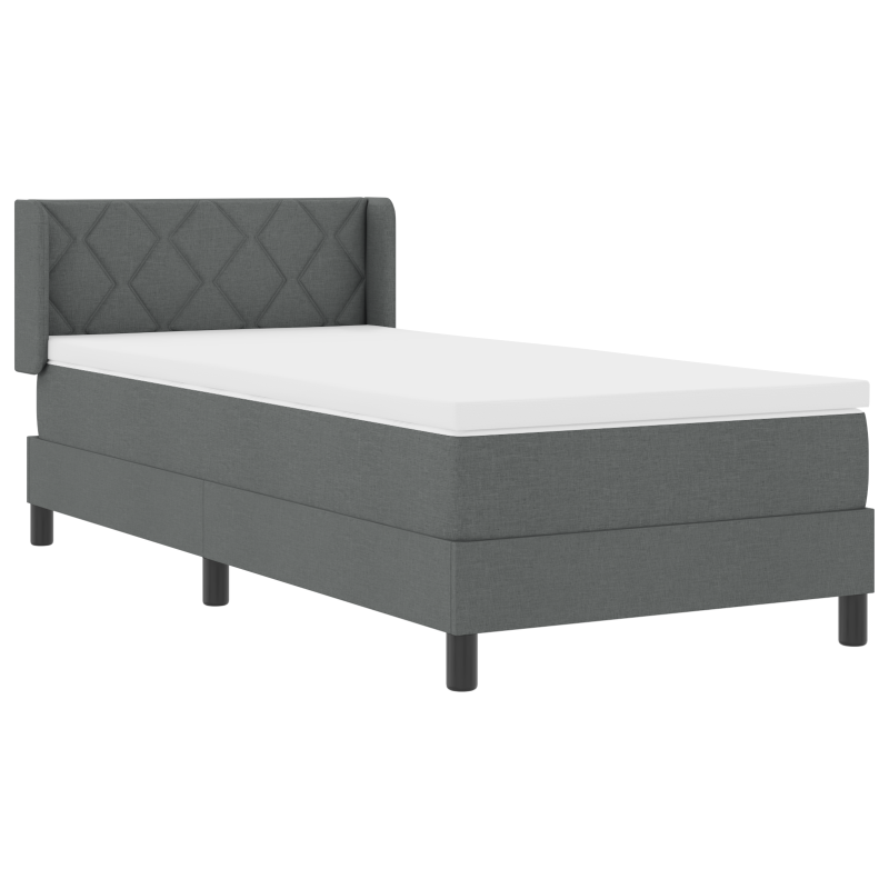 Boxspringbett mit Matratze Dunkelgrau 100x200 cm Stoff