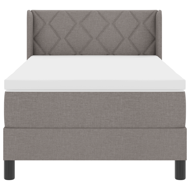 Taupe Boxspringbett mit Matratze 100x200 cm