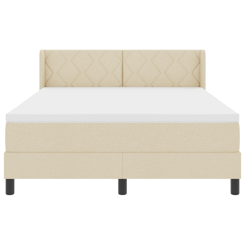 Boxspringbett mit Matratze Creme 160x200 cm Stoff