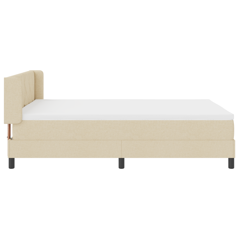 Boxspringbett mit Matratze Creme 160x200 cm Stoff