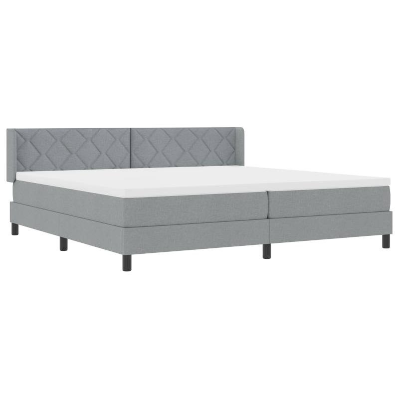 Boxspringbett mit Matratze Hellgrau 200x200 cm Stoff