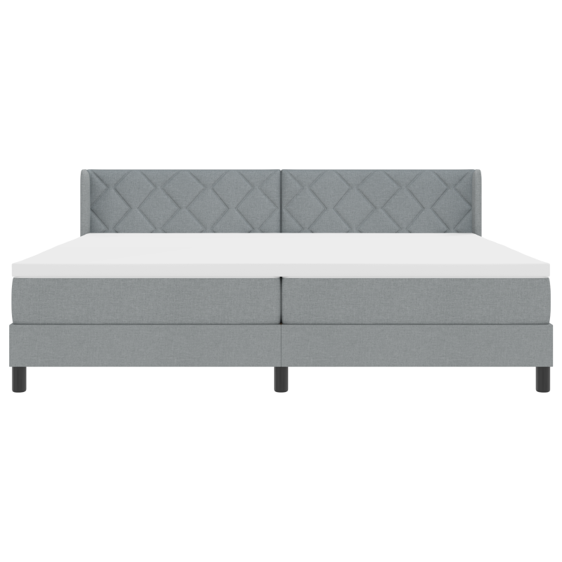 Boxspringbett mit Matratze Hellgrau 200x200 cm Stoff
