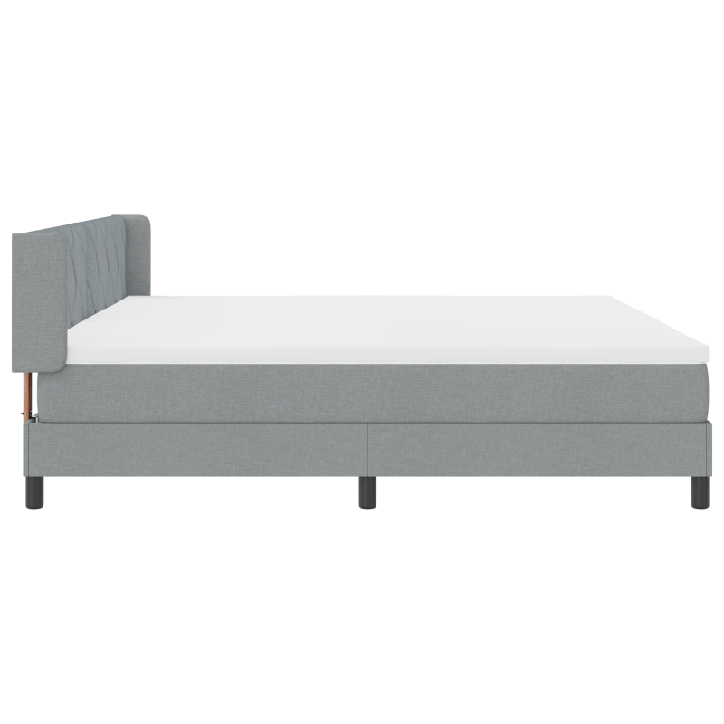 Boxspringbett mit Matratze Hellgrau 200x200 cm Stoff
