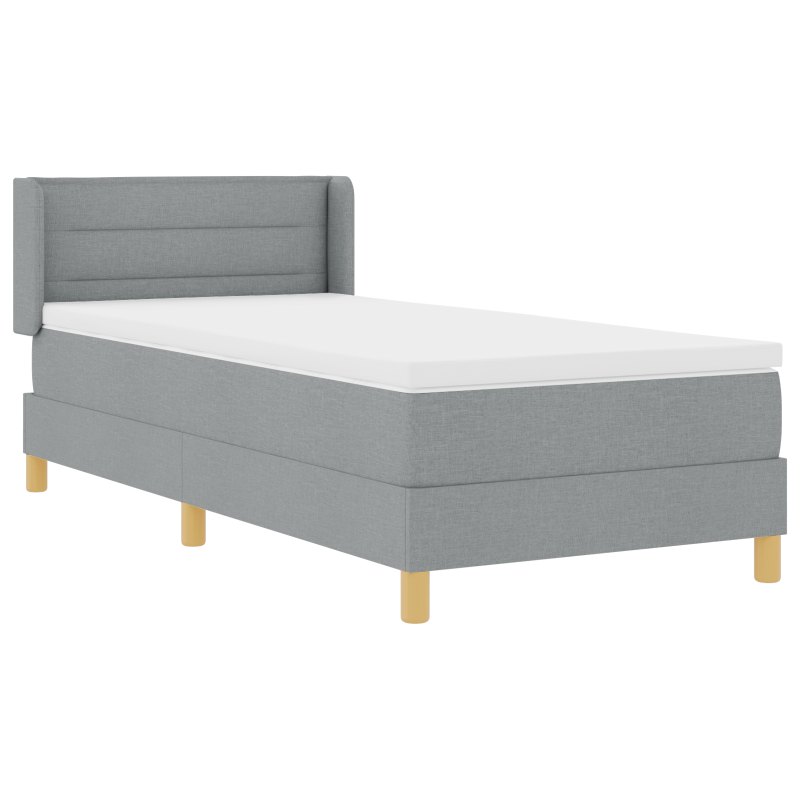 Boxspringbett mit Matratze Hellgrau 80x200 cm Stoff