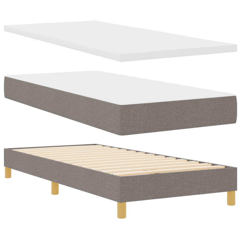 Boxspringbett mit Matratze Taupe 80x200 cm Stoff