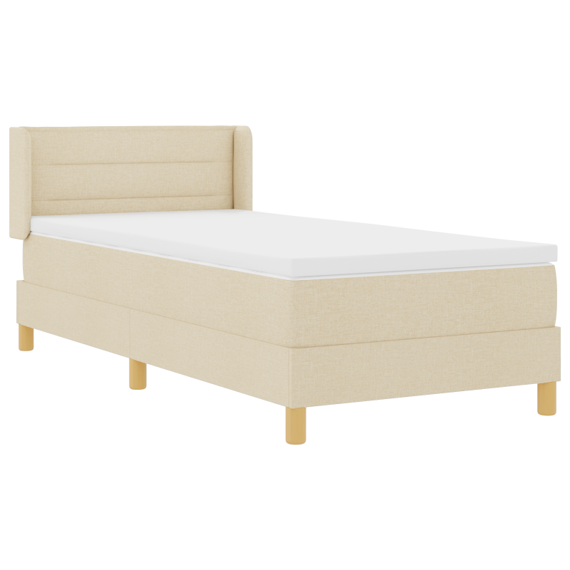 Boxspringbett mit Matratze Creme 80x200 cm Stoff
