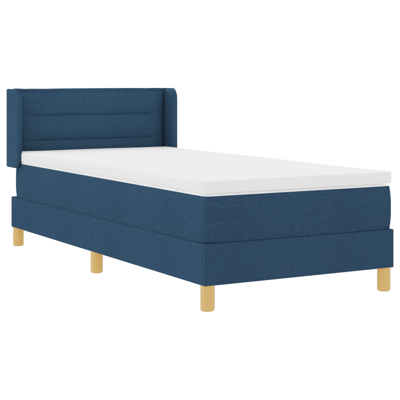 Boxspringbett mit Matratze Blau 80x200 cm Stoff