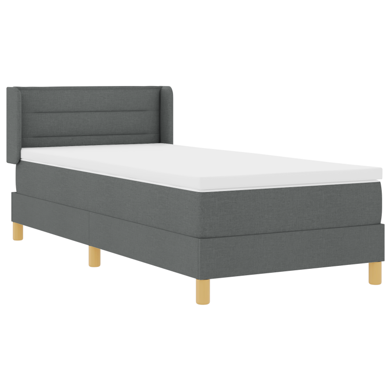 Boxspringbett mit Matratze Dunkelgrau 90x200 cm Stoff