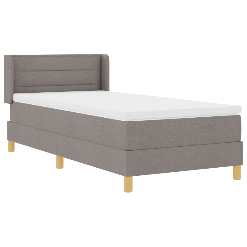 Boxspringbett mit Matratze Taupe 90x200 cm aus Stoff