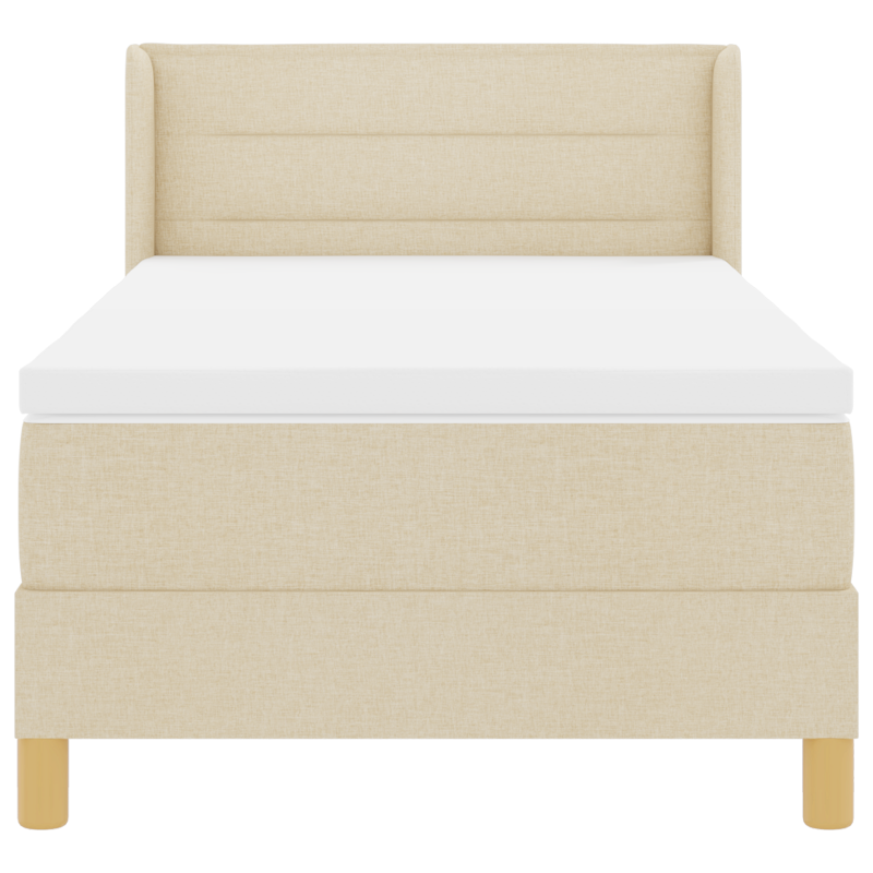 Boxspringbett mit Matratze Creme 90x200 cm Stoff
