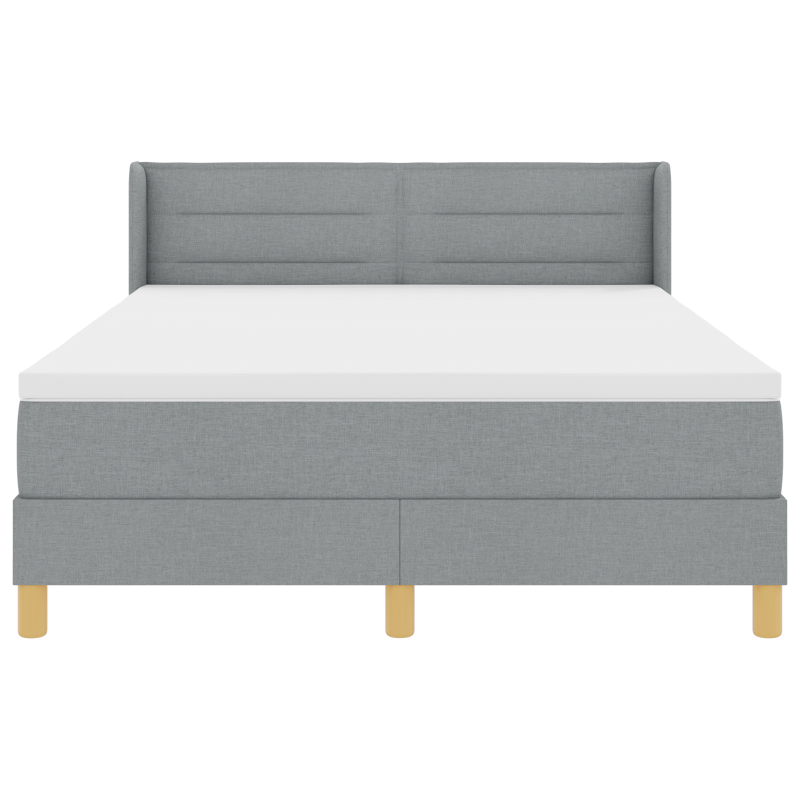Boxspringbett mit Matratze Hellgrau 140x190 cm Stoff