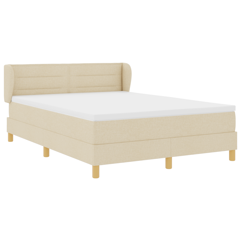 Boxspringbett mit Matratze Creme 140x190 cm Stoff