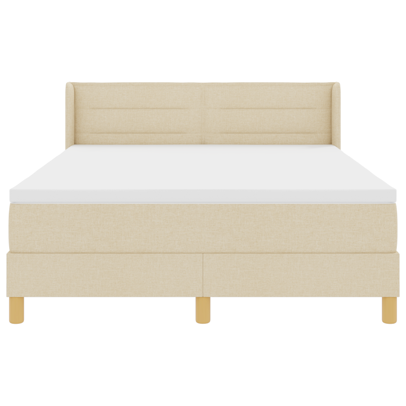 Boxspringbett mit Matratze Creme 140x190 cm Stoff