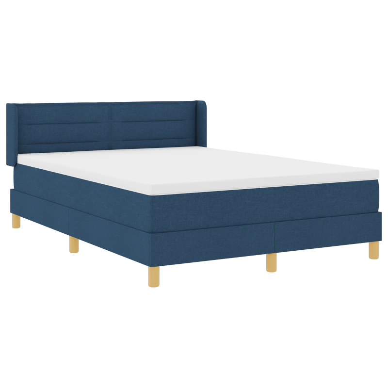 Boxspringbett mit Matratze Blau 140x190 cm Stoff