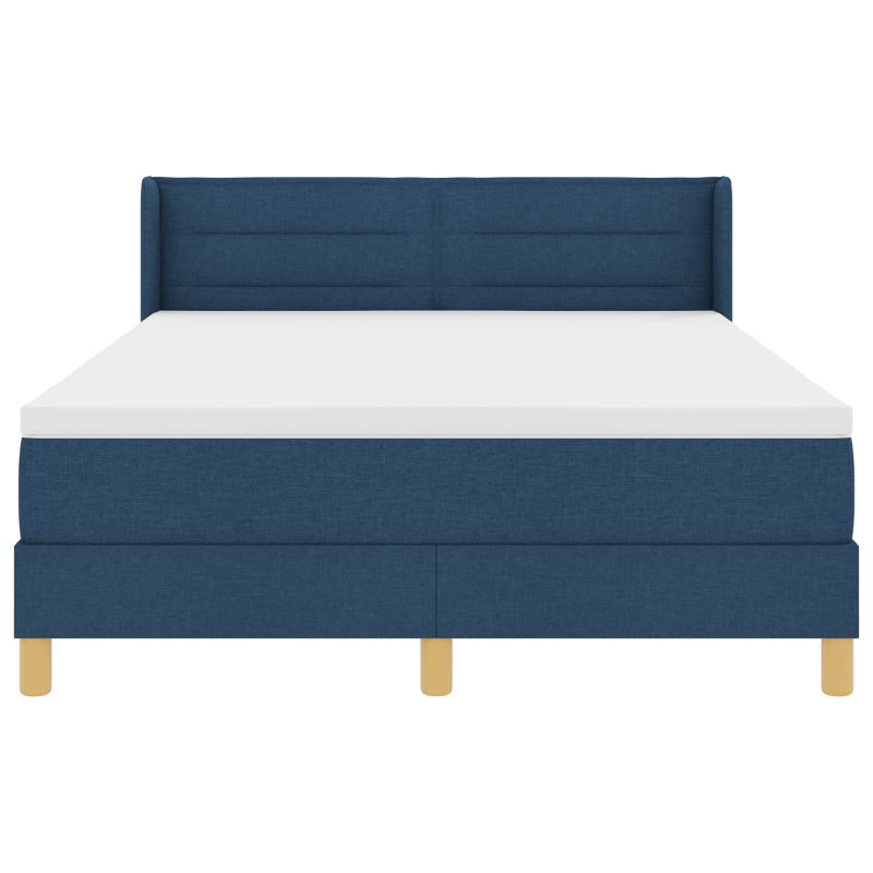Boxspringbett mit Matratze Blau 140x190 cm Stoff