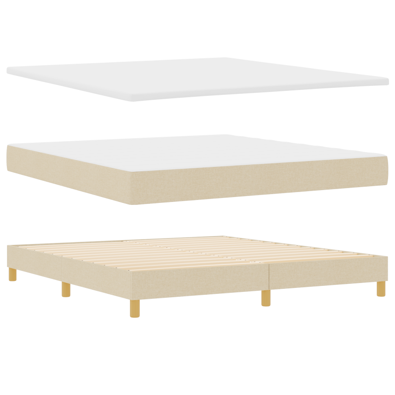 Boxspringbett mit Matratze Creme 180x200 cm Stoff