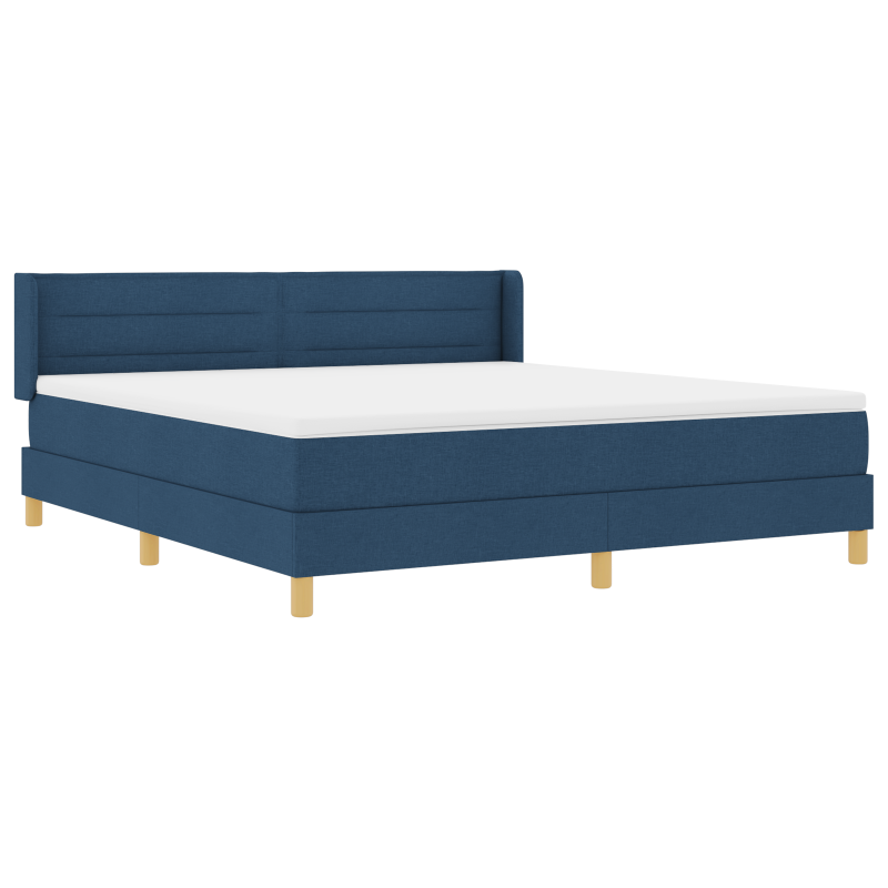 Boxspringbett mit Matratze Blau 180x200 cm Stoff
