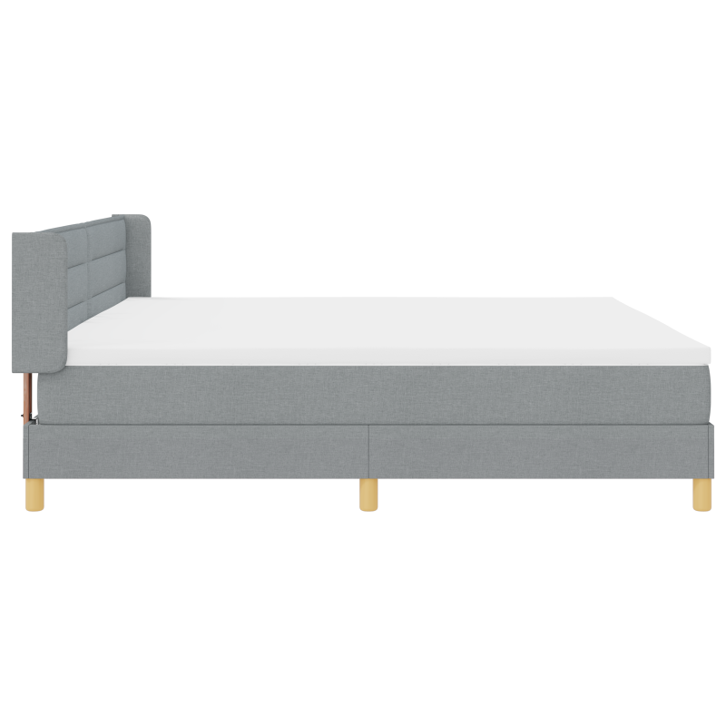 Boxspringbett mit Matratze Hellgrau 200x200 cm Stoff