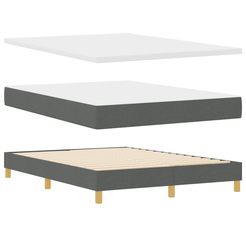 Boxspringbett mit Matratze Dunkelgrau 140x190 cm Stoff