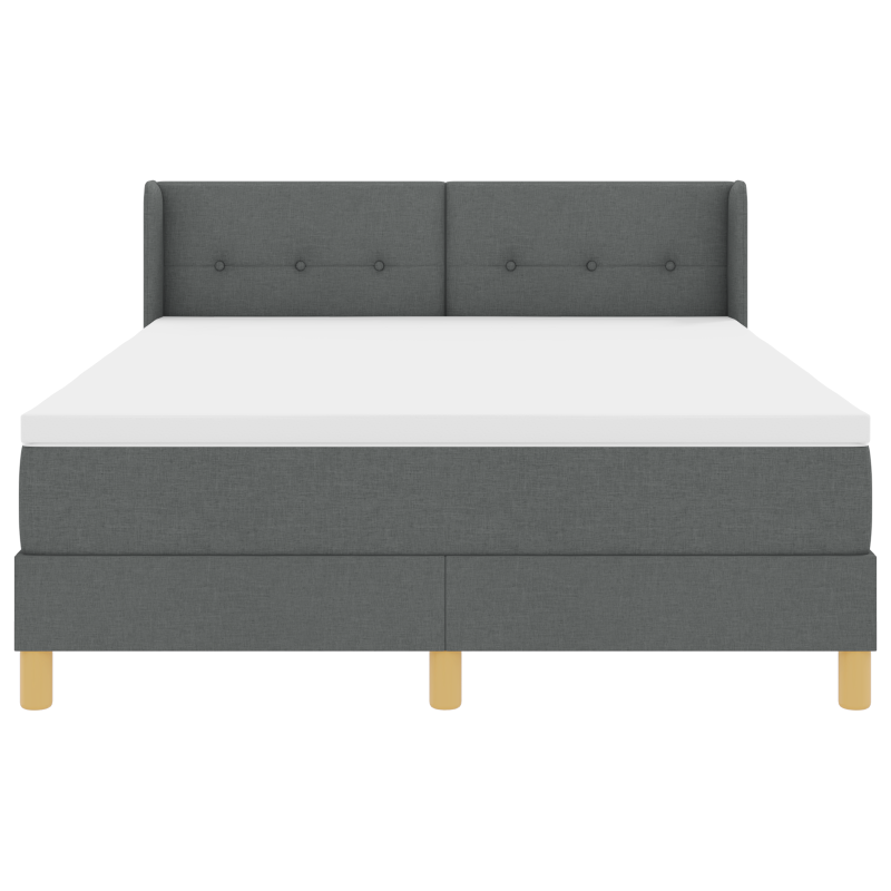Boxspringbett mit Matratze Dunkelgrau 140x190 cm Stoff