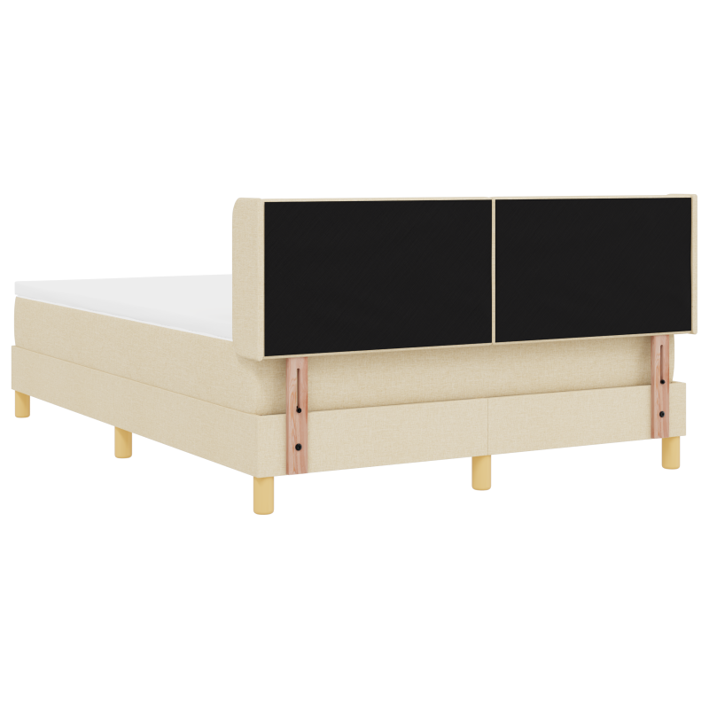 Boxspringbett mit Matratze Creme 140x190 cm Stoff