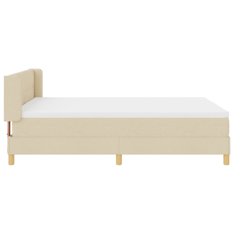 Boxspringbett mit Matratze Creme 140x190 cm Stoff