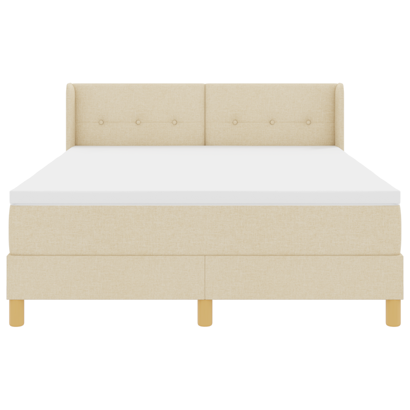 Boxspringbett mit Matratze Creme 160x200 cm Stoff