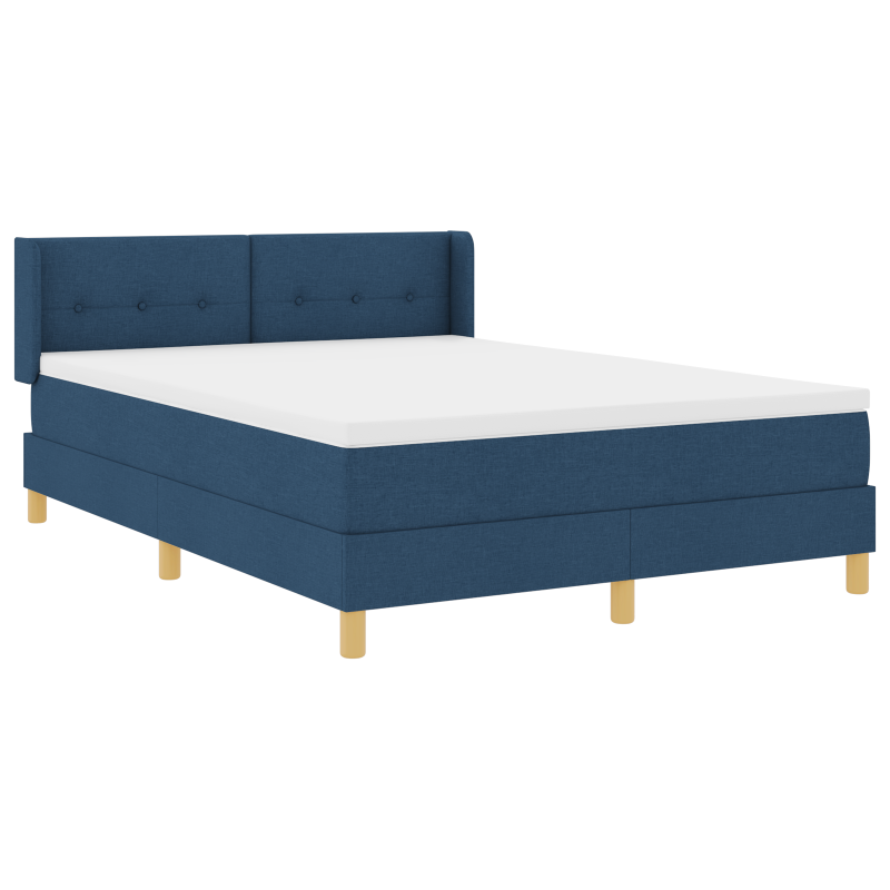 Blaues Stoff-Boxspringbett mit Matratze 160x200 cm