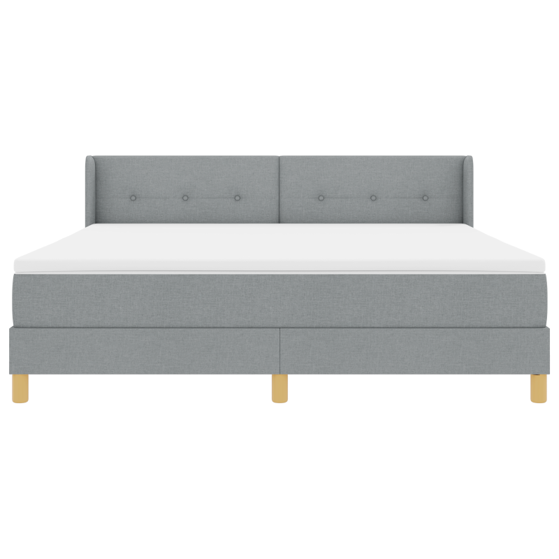 Boxspringbett mit Matratze Hellgrau 180x200 cm Stoff
