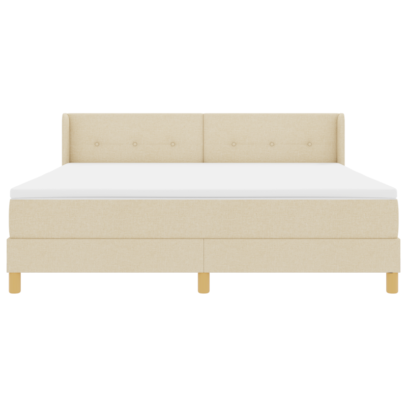 Boxspringbett mit Matratze Creme 180x200 cm Stoff