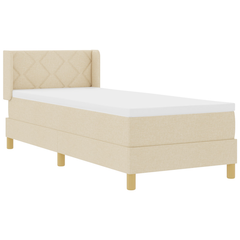 Boxspringbett mit Matratze Creme 80x200 cm Stoff